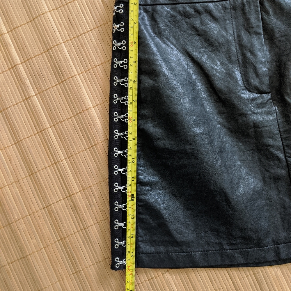 SEEK THE LABEL Black Vegan Leather Mini Skirt - Picture 5 of 8